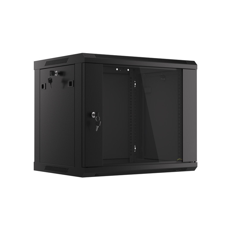 Komutacinė spinta 19' pakabinama 9U 600x450x501 (juoda, surinkta)
