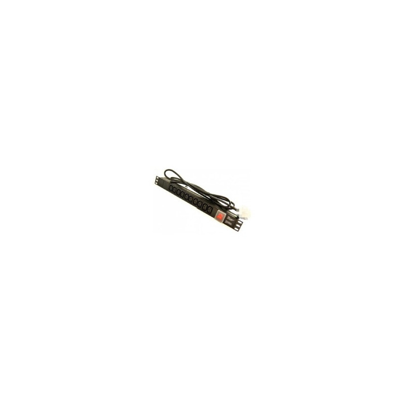Maitinimo panelė 19'' spintai LK-BL-E10G08S (8xC13, su jungikliu, įeinanti Schuko, 1.8m)
