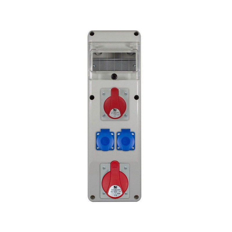 PawBol B.SLIM-6S-14-S plastikinis skydelis 6 mod (2x16A / 250V 1x32A / 5P 1x16A / 5P)