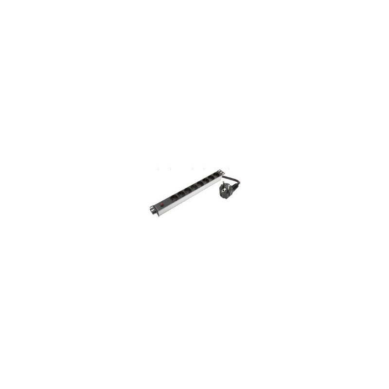 Maitinimo panelė 19'' spintai LK-BL-G10O08 / P (8x240V Schuko, be jungiklio, 1.8m)