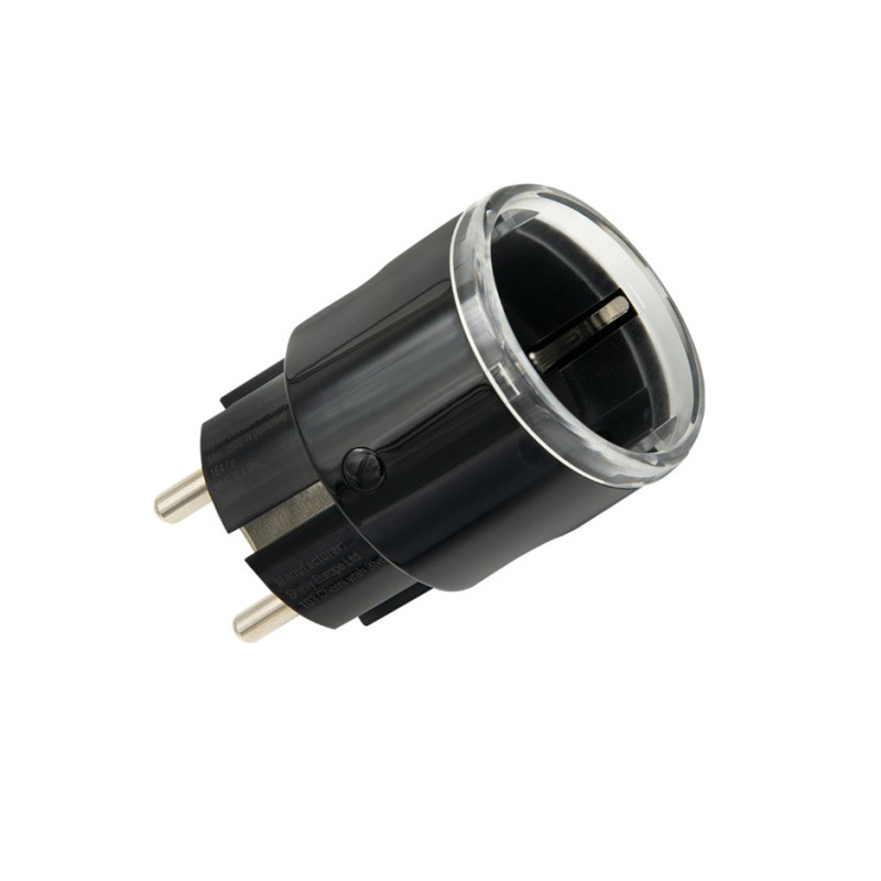 Išmanusis kištukas Shelly Plug S MTR Gen3 juodas (Wi-Fi, Bluetooth, Matter, 2500W)