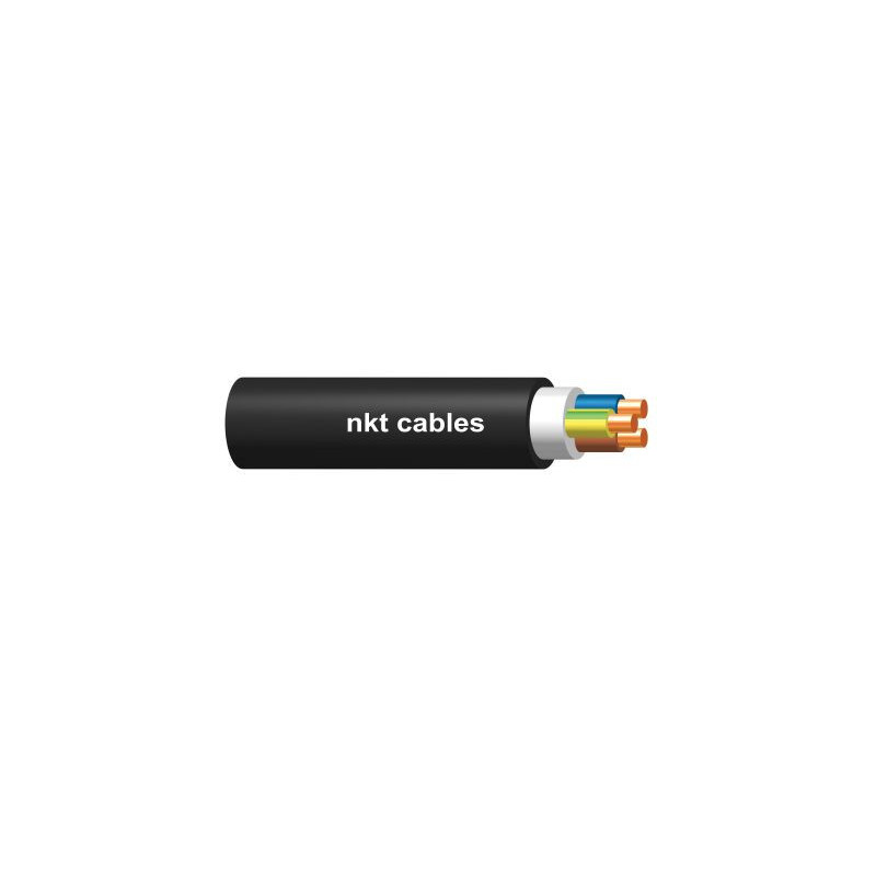 Jėgos kabelis CYKY 5x16mm² 450 / 750V NKT (juodas, PVC, skirtas kloti žemėje, 500m)