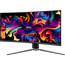 Monitor, MSI, 34", Gaming / Curved / 21 : 9, Panel QD-OLED, 3440x1440, 240, Matte, 0.03 ms, Swivel, Height adjustab