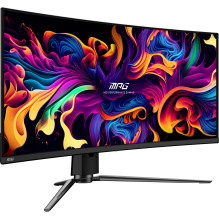 Monitor, MSI, 34", Gaming / Curved / 21 : 9, Panel QD-OLED, 3440x1440, 240, Matte, 0.03 ms, Swivel, Height adjustab