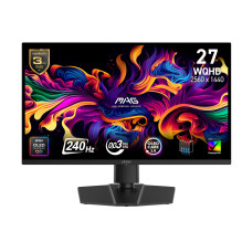 Monitor, MSI, MAG 271QP QD-OLED X24, 26.5", Gaming, Swivel, Pivot, Height adjustable, Tilt, Matte, Panel QD-OLED, 2