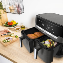 Tefal Easy Fry Dual XXL EY942HE0 fryer Double 11 L Stand-alone 2020 W Hot air fryer Grey Tefal Easy Fry Dual XXL EY942HE0 fryer Double 11 L Stand-alone 2020 W Hot air fryer Grey