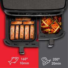 Tefal Easy Fry Dual XXL EY942HE0 fryer Double 11 L Stand-alone 2020 W Hot air fryer Grey Tefal Easy Fry Dual XXL EY942HE0 fryer Double 11 L Stand-alone 2020 W Hot air fryer Grey