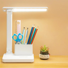 Riff Portable table LED lamp with pencil holder White Riff Portable table LED lamp with pencil holder White