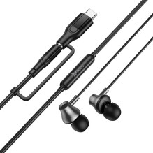 Wired earphones with microphone Jack 3,5 mm / USB C Hoco M119A black