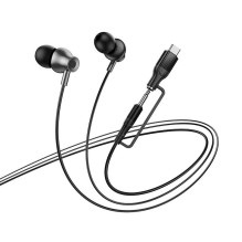 Wired earphones with microphone Jack 3,5 mm / USB C Hoco M119A black