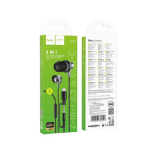 Wired earphones with microphone Jack 3,5 mm / USB C Hoco M119A black
