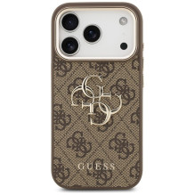 GUESS dėklas, skirtas IPHONE 18 Pro / 17 Pro GUE005483 (PU W / didelis 4G klasikinis logotipas) rudai auksinis GUESS dėklas, skirtas IPHONE 18 Pro / 17 Pro GUE005483 (PU W / didelis 4G klasikinis logotipas) rudai auksinis