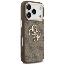 GUESS dėklas, skirtas IPHONE 18 Pro / 17 Pro GUE005483 (PU W / didelis 4G klasikinis logotipas) rudai auksinis GUESS dėklas, skirtas IPHONE 18 Pro / 17 Pro GUE005483 (PU W / didelis 4G klasikinis logotipas) rudai auksinis