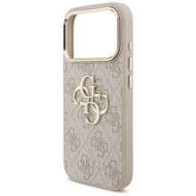 GUESS dėklas, skirtas IPHONE 18 Pro / 17 Pro GUE005483 (su dideliu 4G klasikiniu logotipu), rožinio aukso spalvos
