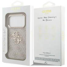 GUESS dėklas, skirtas IPHONE 18 Pro / 17 Pro GUE005483 (su dideliu 4G klasikiniu logotipu), rožinio aukso spalvos