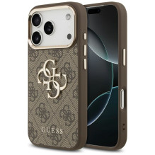 GUESS dėklas, skirtas IPHONE 18 Pro Max / 17 Pro Max GUE005488 (su dideliu 4G klasikiniu logotipu), rudai auksinis GUESS dėklas, skirtas IPHONE 18 Pro Max / 17 Pro Max GUE005488 (su dideliu 4G klasikiniu logotipu), rudai auksinis