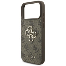 GUESS dėklas, skirtas IPHONE 18 Pro / 17 Pro GUE005601 ( 4G PU didelis logotipas) rudas GUESS dėklas, skirtas IPHONE 18 Pro / 17 Pro GUE005601 ( 4G PU didelis logotipas) rudas