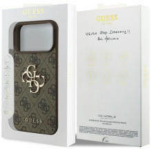 GUESS dėklas, skirtas IPHONE 18 Pro / 17 Pro GUE005601 ( 4G PU didelis logotipas) rudas GUESS dėklas, skirtas IPHONE 18 Pro / 17 Pro GUE005601 ( 4G PU didelis logotipas) rudas