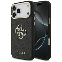 GUESS dėklas, skirtas IPHONE 18 Pro Max / 17 Pro Max GUE005594 (su dideliu 4G klasikiniu logotipu), juodai auksinis GUESS dėklas, skirtas IPHONE 18 Pro Max / 17 Pro Max GUE005594 (su dideliu 4G klasikiniu logotipu), juodai auksinis