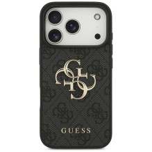 GUESS dėklas, skirtas IPHONE 18 Pro / 17 Pro GUE005603 ( 4G PU didelis logotipas) juodas GUESS dėklas, skirtas IPHONE 18 Pro / 17 Pro GUE005603 ( 4G PU didelis logotipas) juodas