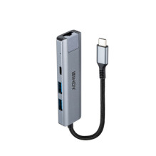 LINDY USB 3.2 Gen 2 C tipo šakotuvas su gigabito eternetu