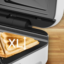 „Tefal Snack XL SW7011“ sumuštinių keptuvė, 850 W, balta, nerūdijantis plienas