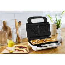 „Tefal Snack XL SW7011“ sumuštinių keptuvė, 850 W, balta, nerūdijantis plienas