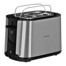 „Philips Viva Collection HD2650/90“ skrudintuvas, 2 griežinėliai, 950 W, juodas, nerūdijantis plienas „Philips Viva Collection HD2650/90“ skrudintuvas, 2 griežinėliai, 950 W, juodas, nerūdijantis plienas