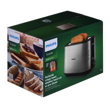 „Philips Viva Collection HD2650/90“ skrudintuvas, 2 griežinėliai, 950 W, juodas, nerūdijantis plienas „Philips Viva Collection HD2650/90“ skrudintuvas, 2 griežinėliai, 950 W, juodas, nerūdijantis plienas