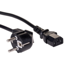 Akyga AK-PC-06A maitinimo kabelis, juodas, 3 m CEE7 / 7 IEC C13