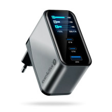 Įkroviklis GaN 1 x USB, 2 x USB-C greito įkrovimo 4+ 67W juodas