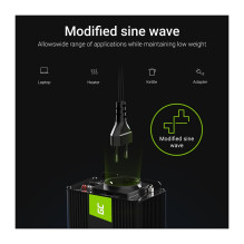 Green Cell Maitinimo keitiklis 12V į 230V 1000W / 2000W Modifikuota sinusinė banga Green Cell Maitinimo keitiklis 12V į 230V 1000W / 2000W Modifikuota sinusinė banga