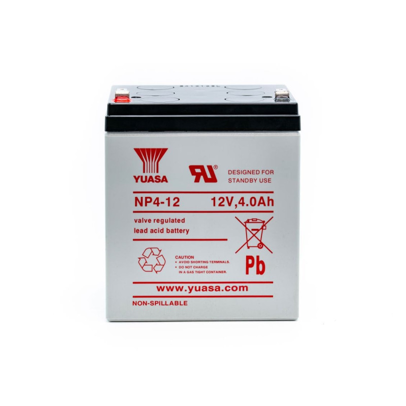 Battery YUASA NP4-12 (4Ah, 12V, F1, VRLA, AGM)