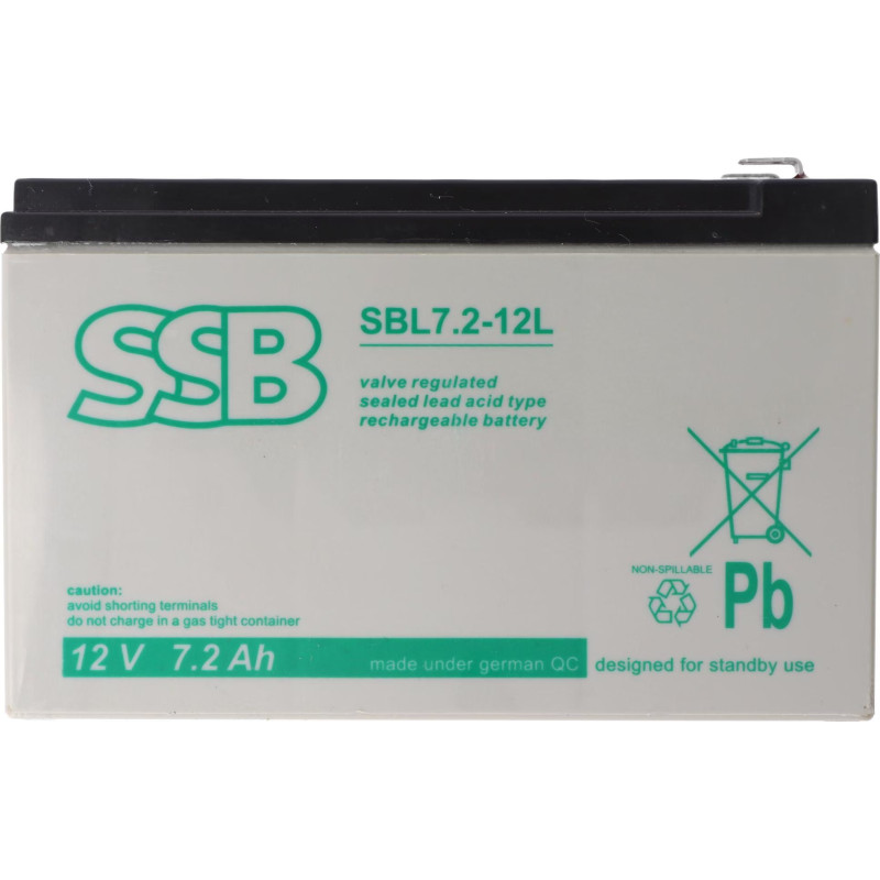 Battery (AGM) SSB SBL (7.2Ah, 12V, F2, VRLA)