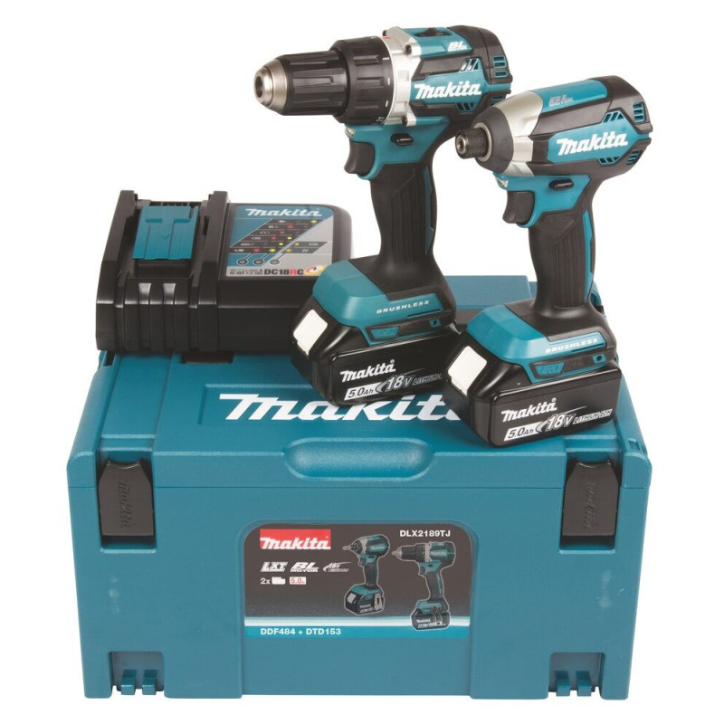 Cordless tool set 18V (DDF484 + DTD153) 5Ah Makita MDLX2189TJ
