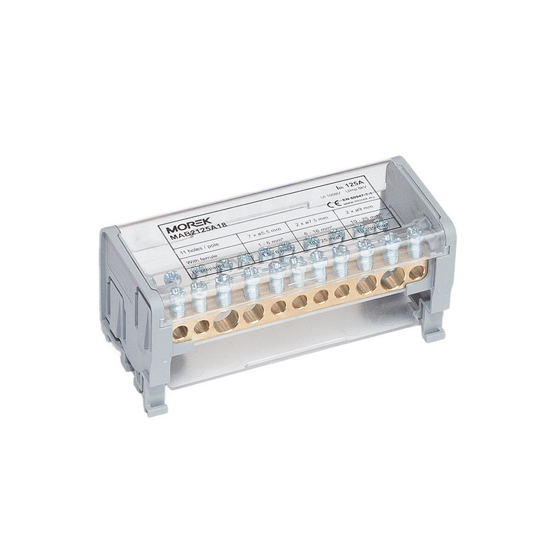 MAB125A-11 paskirstymo gnybtas 2P 2x35 + 2x25 + 7x6mm² Ipk 19 kA