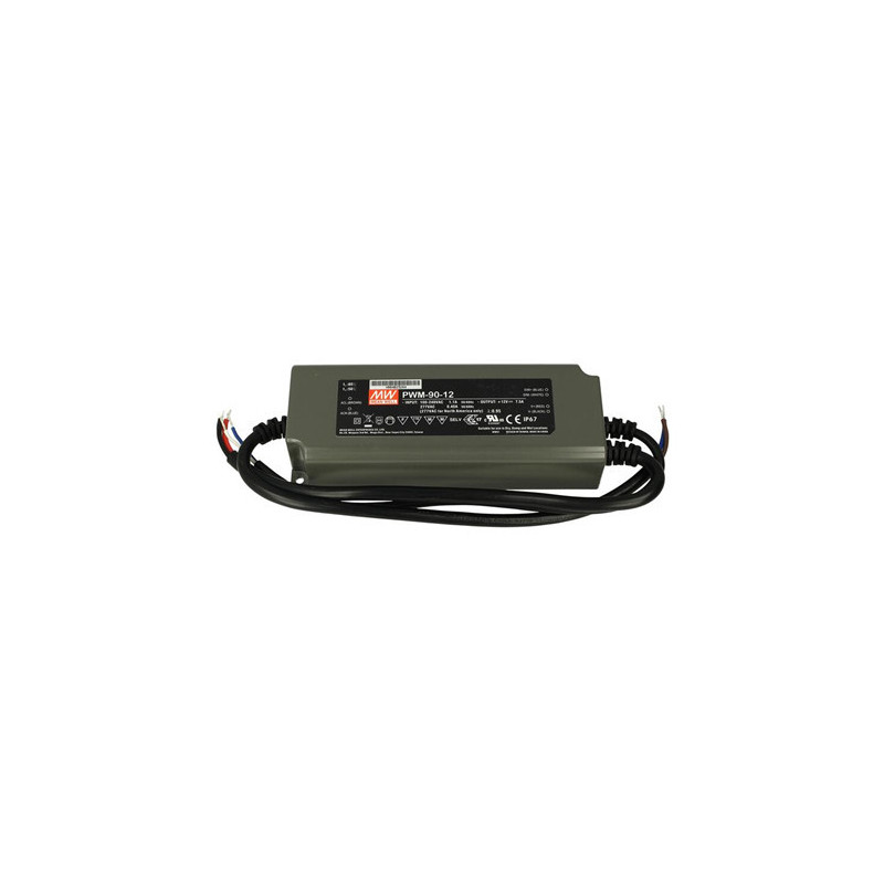 Impulsinis maitinimo šaltinis 12V 7.5A 90W IP67, dimeriuojamas