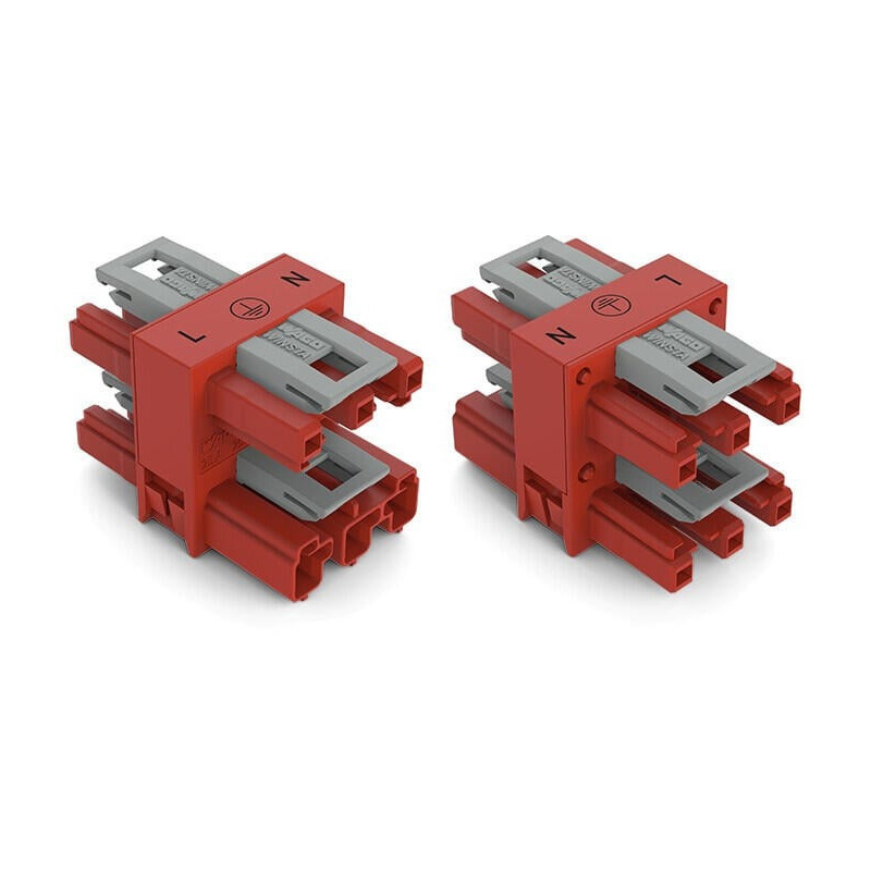 3-way distribution connector Wago 770-907 (red)
