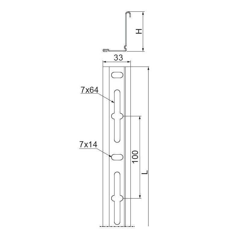 Mounting L-shaped profile Baks PGL110 / 3N
