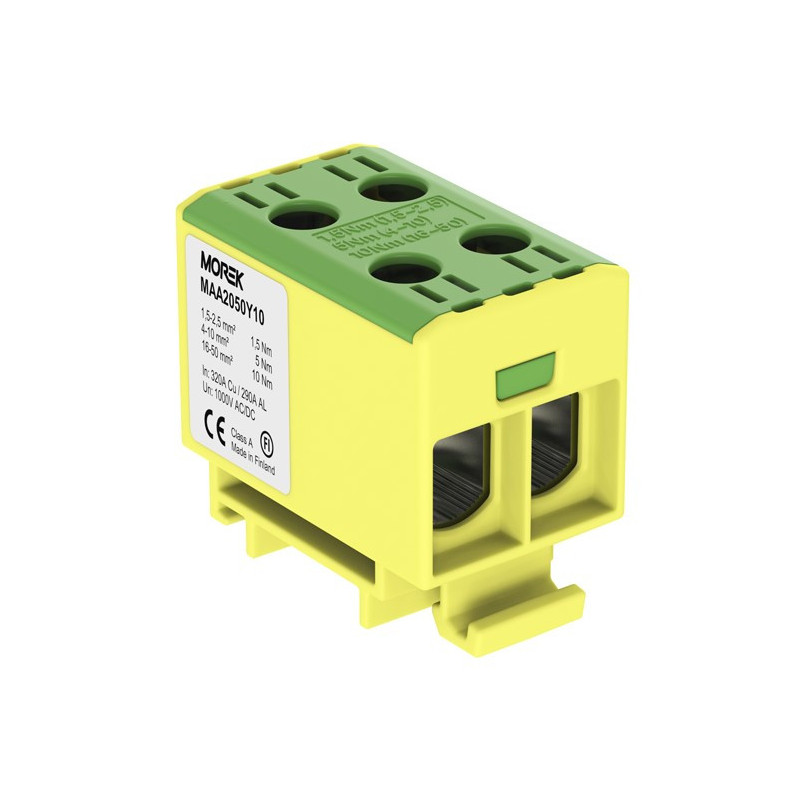 Terminal OTL50-2 Morek MAA2050Y10 (Yellow / Green, 2x1.5-50mm2, Al / Cu, 1000V)