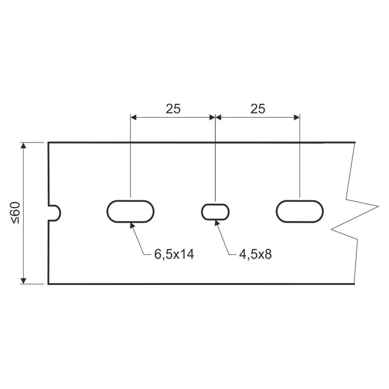 Plastic perforated channel Kopos RK 60X60_LD (gray, 60x60mm, 2m)