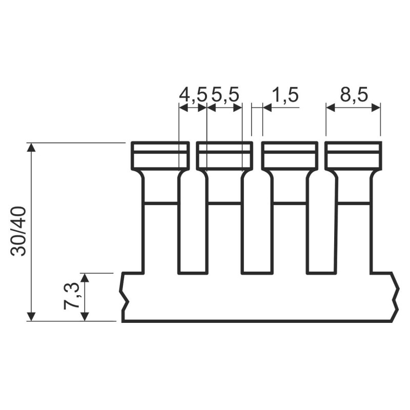 Plastikinis perforuotas kanalas RK 30X40_LD, pilkas, 30x40mm, L-2m, 30 vnt.