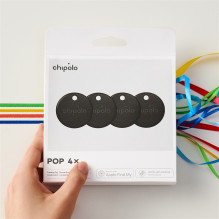Chipolo POP - Bluetooth Tracker with Replaceable Battery for iOS &amp; Android, 4pack -Black