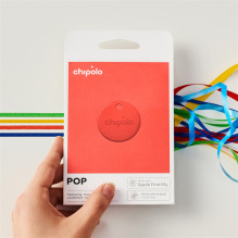 Chipolo POP - Bluetooth Tracker with Replaceable Battery for iOS &amp; Android, Red