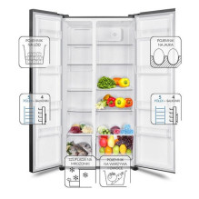 Total No Frost MPM-439-SBS-15 / ND Side-by-Side Fridge, stainless steel, height 177 cm Total No Frost MPM-439-SBS-15 / ND Side-by-Side Fridge, stainless steel, height 177 cm