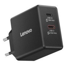 Lenovo Dual USB-C 65W GaN Charger Universal Black AC Indoor Lenovo Dual USB-C 65W GaN Charger Universal Black AC Indoor