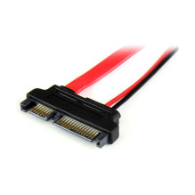StarTech 6in Plonas SATA į SATA adapteris su maitinimo šaltiniu - F / M StarTech 6in Plonas SATA į SATA adapteris su maitinimo šaltiniu - F / M
