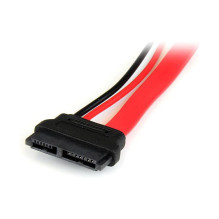 StarTech 6in Plonas SATA į SATA adapteris su maitinimo šaltiniu - F / M StarTech 6in Plonas SATA į SATA adapteris su maitinimo šaltiniu - F / M