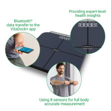 Kūno Sudėties Svarstyklės - Medisana BS 850 Connect, 8 Jutiklių Technologija, Bluetooth, Balta Kūno Sudėties Svarstyklės - Medisana BS 850 Connect, 8 Jutiklių Technologija, Bluetooth, Balta