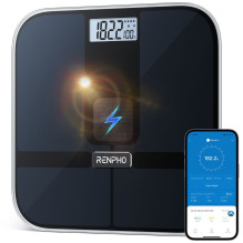 Skaitmeninės Svarstyklės - RENPHO Elis Solar 2 Smart Scale, Body Fat &amp; Muscle Mass, Juoda
